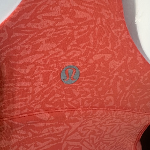 Lululemon Athletica Wunder Train Long Line Sports Bra Crunch Warm Coral - Size 8 - Picture 6 of 9